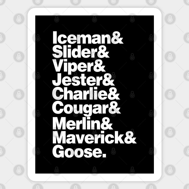 Top Gun Names List Magnet by NotoriousMedia